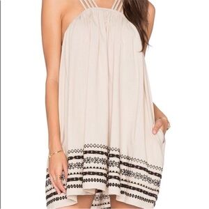 FREE PEOPLE Batiste Kashmir Embroidered Biscotti Strappy Tent Dress